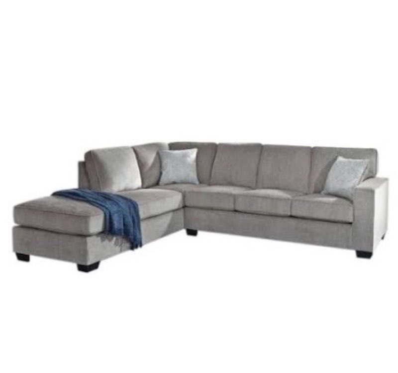 (Incomplete) left arm facing corner chaise light grey