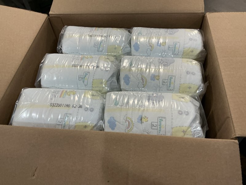 Condition photo showing New/Like New for pampers swaddlers diapers, size 2 (10-22 lbs), 186 count, absorbent, keeps baby dry and comfortable, skin safe disposable baby diaper (packaging may vary) size 2 186