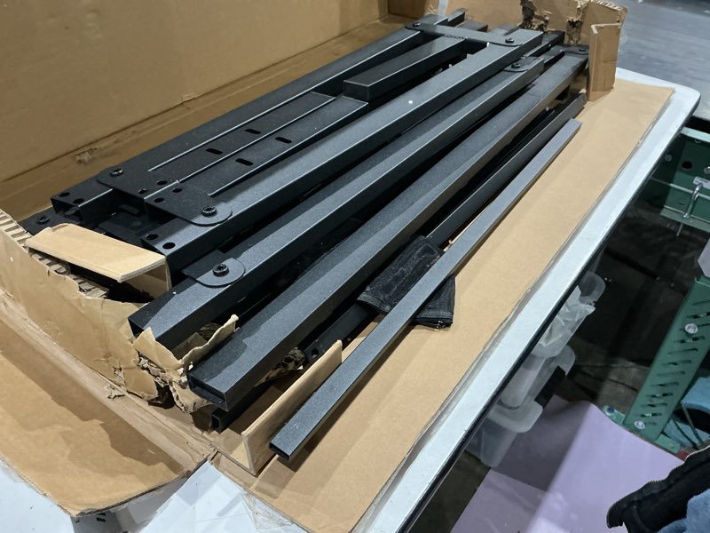 Condition photo showing As Is for dumos queen bed frames, 12 inch height platform bed frame | queen size 12 inch bed frame - metal platform bed frame mattress foundation with steel slat support, no box spring needed 12 inch queen