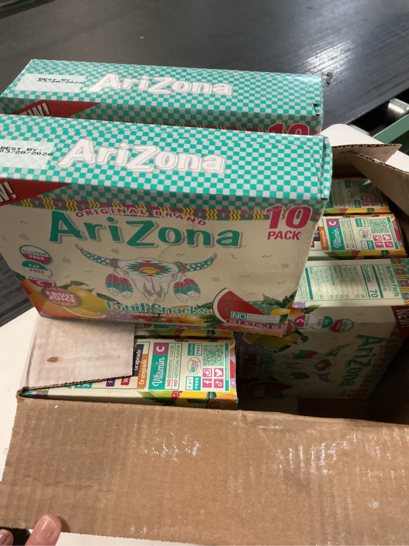 Condition photo showing New/Like New for arizona iced tea fruit snacks, mixed fruit - 0.9 oz, 10 count box (pack of 2) mixed fruit 0.9 oz (10 count) (pack of 10)