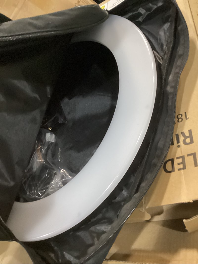 Condition photo showing Good Condition for 18 inch LED Ring Light with Tripod Stand Dimmable Makeup Selfie Ring Light for Studio Portrait YouTube Vlog Video Shooting with Carrying Bag and Remote Controller, CRI 90