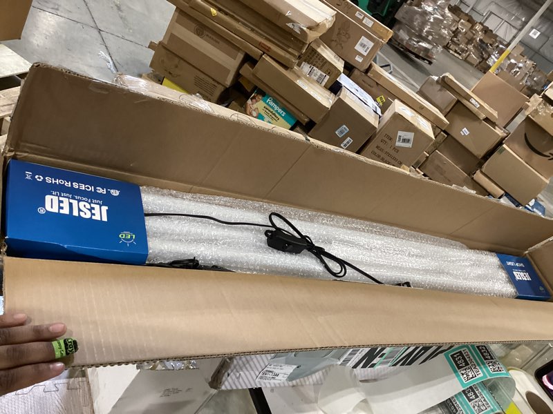 Condition photo showing Good Condition for jesled led shop lights 4ft, 3cct selectable 4000k/5000k/6500k, adjustable 30w/40w/50w, 7500lm super bright (300w equivalent), linkable utility light for garage, ceiling or hanging mount, etl, 2 pack