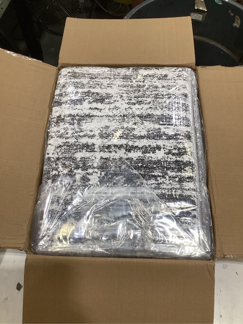 Condition photo showing New/Like New for 8x10 area rugs living room: washable large neutral grey rug abstract soft modern stain resistant indoor floor non-slip carpet for bedroom nursery kids office playroom dining room under table home grey 8' x 10' (rectangular)