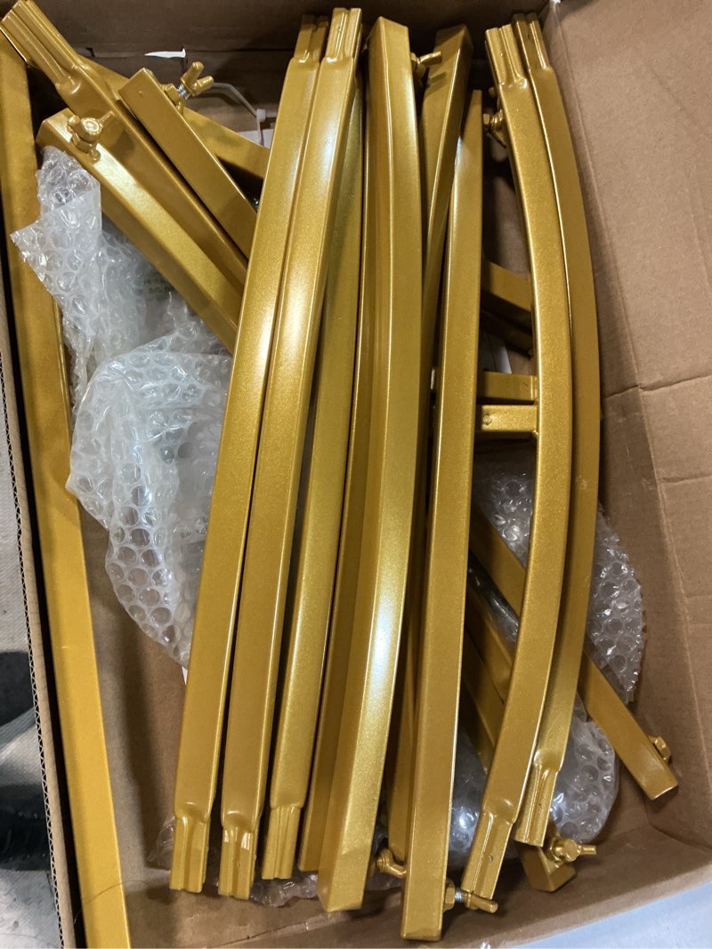 Condition photo showing Good Condition for wokceer round backdrop stand 5ft circle balloon arch frame circle backdrop stand gold round arch for wedding birthday party bridal shower anniversary event ceremony decoration 5 ft gold