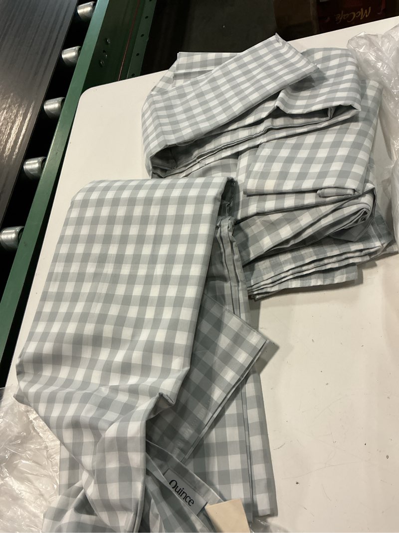 Condition photo showing Good Condition for european linen sheet set size king 3 pcs color grey & white