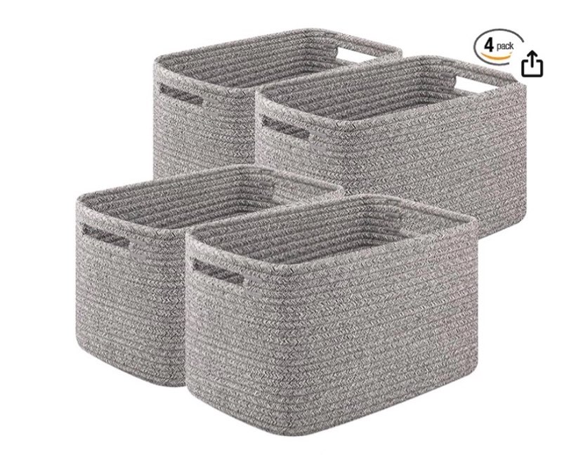 OIASKET Storage Baskets for Organizing, Woven Decorative Baskets for Shelves - Books, Towels, and Cl