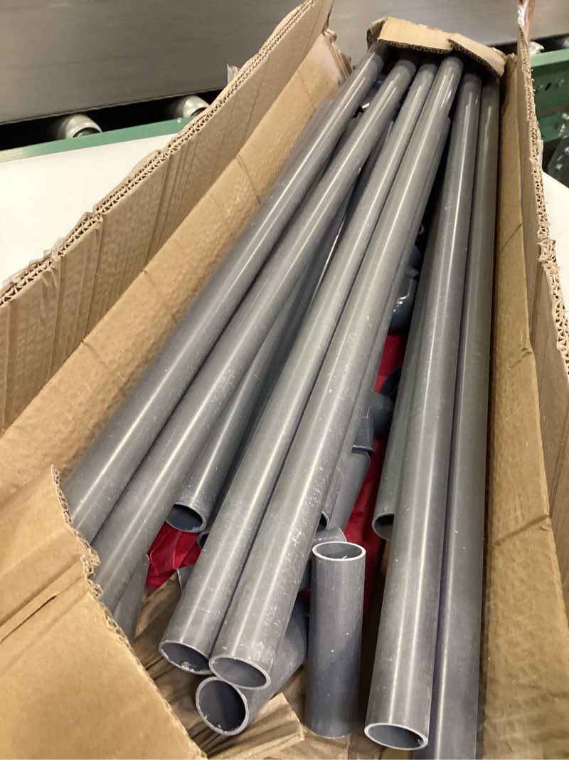 Condition photo showing As Is for Essentially Yours "Restricted Area" Foldable Safety Barricade | High Visibility Red 3 Foot Lightweight Portable Safety Barrier with Heavy Duty PVC Frame