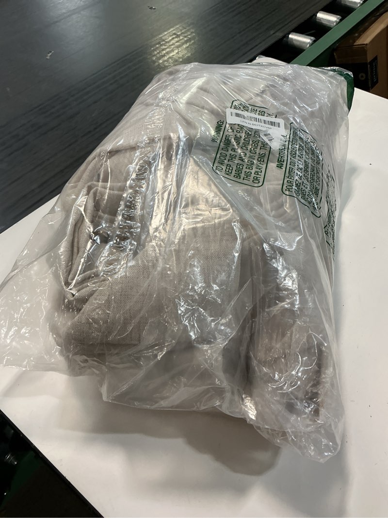 Condition photo showing Good Condition for natural linen 60 inch wide light filtering pleated curtains 90 inches long for dining room, memory trained privacy semi sheer rustic curtain protect privacy windows drapes 2 panels set with back tab natural 60"w x 90"l( pack of 2)