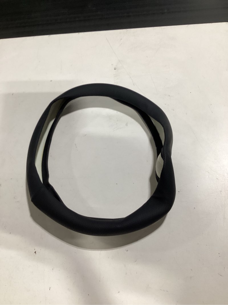 Condition photo showing Good Condition for uxcer nappa leather steering wheel cover compatible with tesla model 3/y 2016-2025 2026 juniper/highland, non-slip breathable model 3/y steering wheel protector, black