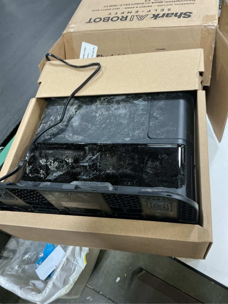 Condition photo showing As Is for Shark AV2501S AI Ultra Robot Vacuum, with Matrix Clean, Home Mapping, 30-Day Capacity HEPA Bagless Self Empty Base, Perfect for Pet Hair, Wifi, Dark Grey Matrix AI Ultra Dry Self Empty