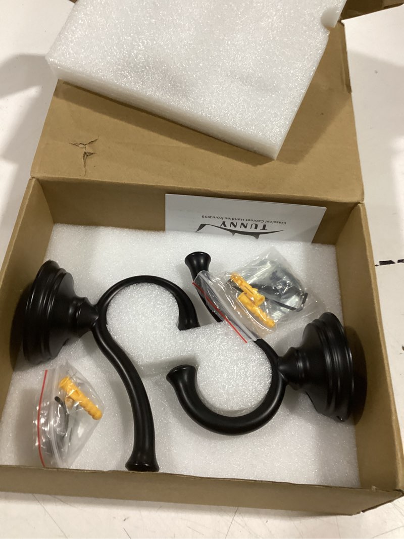 Condition photo showing Good Condition for TUNNY Towel Hook Bathroom-2 Pack Matte Black Double Robe/Towel Hook Wall Mounted Hook for Bathroom Bedroom Kitchen 2 Matte Black