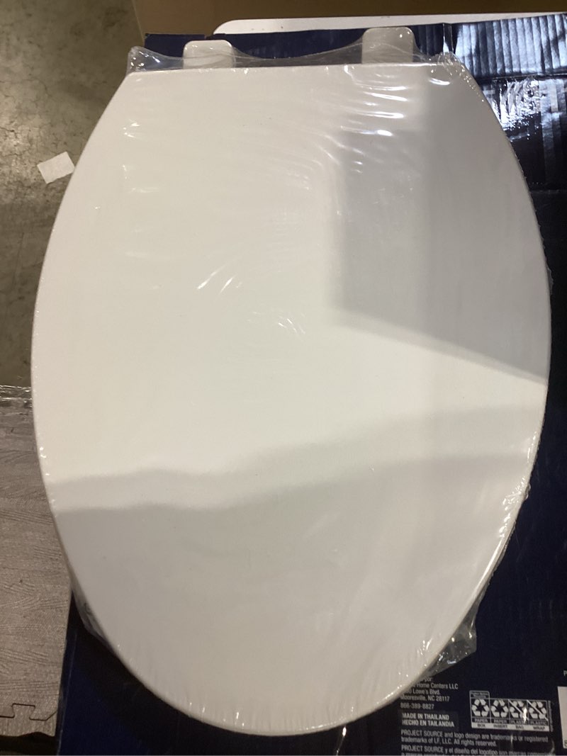 Condition photo showing New/Like New for project source plastic white elongated soft close toilet seat