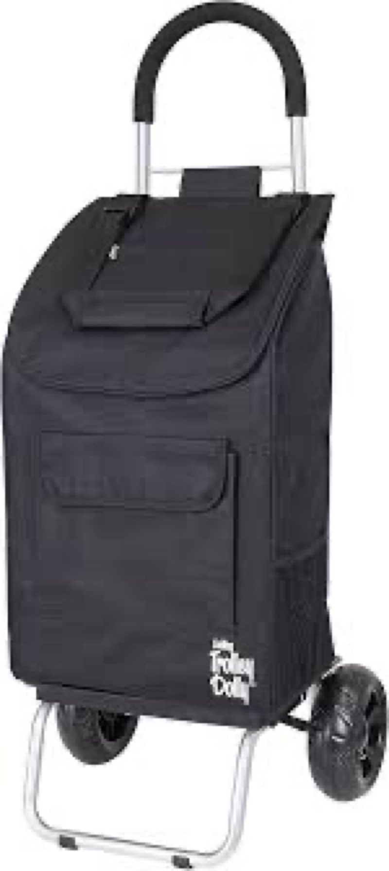 dbest products trolley dolly black foldable shopping cart for groceries with wheels and removable ba