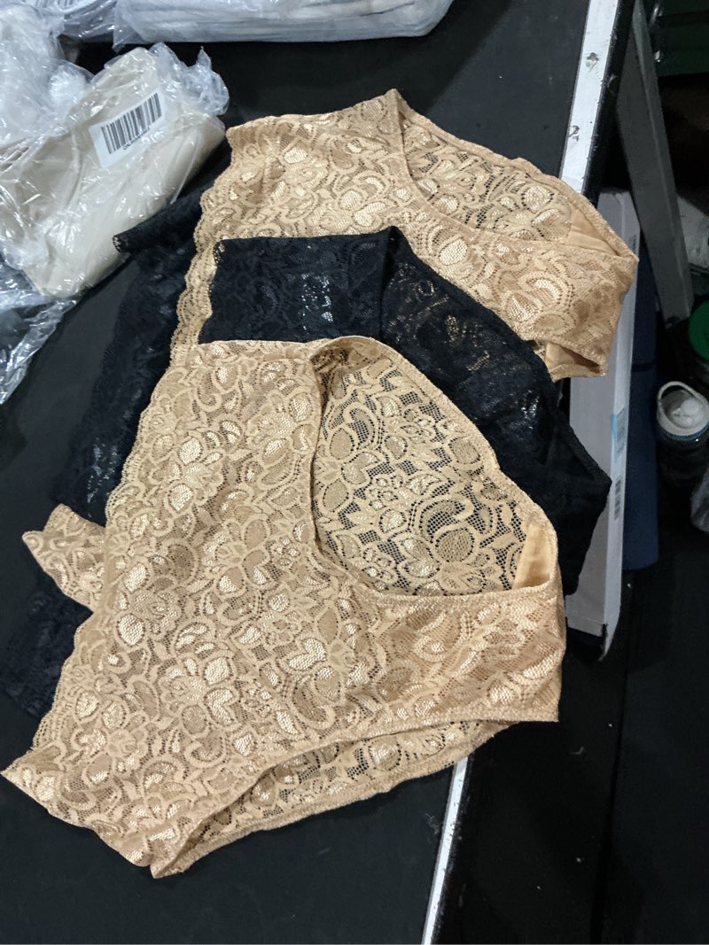 Condition photo showing Good Condition for size small stretch lace high waist brief 6-pack black/clay 