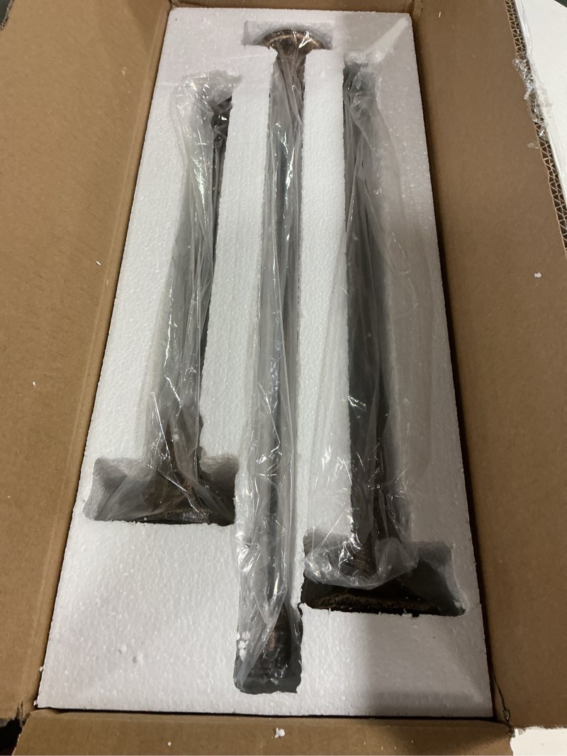 Condition photo showing Good Condition for Set of 3 Candle Stick Holders, Iron Antique Gold Candlestick Holders, Fits 3/4 inch Thick Candles, Tapered Candle Holders Tall Set for Dining Table, Wedding, Home Decoration Antique Gold-twisted 12”,14”,15.5”