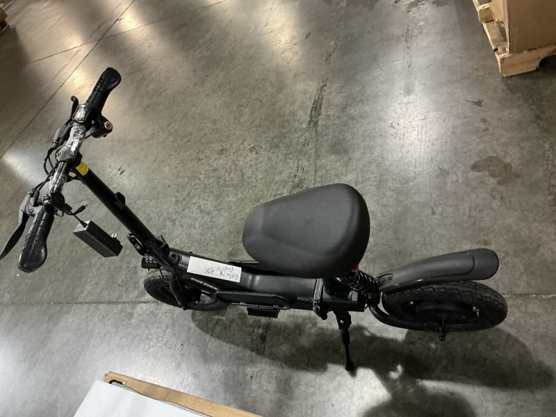 Condition photo showing As Is for gotrax aero foldable electric scooter with seat foot rest pad 12 inch tire 350w rear suspension electric scooter for teens and adults