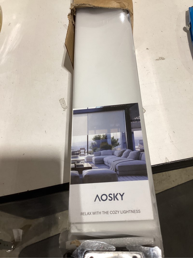 Condition photo showing Good Condition for AOSKY Blackout Roller Shades Cordless Blinds for Windows, Free-Stop Shades with Valance, Thermal Insulated Fabric, UV Protection, Natural Woven Blinds for Home and Office (35.5" W x 72" H, White) White 35.5"W x 72"H