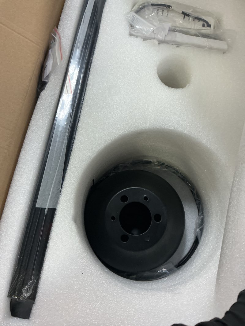 Condition photo showing Good Condition for 60 inch flush mount ceiling fan no lights, black ceiling fan, 6-speeds, quiet reversible dc motor, indoor/outdoor large ceiling fans without lights for living room, bedroom,patio 60 inch black 1