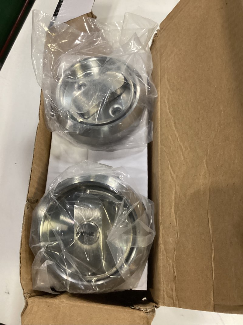 Condition photo showing Good Condition for pocket door lock with key, round recessed pocket door latch with hidden pull ring, 2-3/8" backset (1 pack silver)