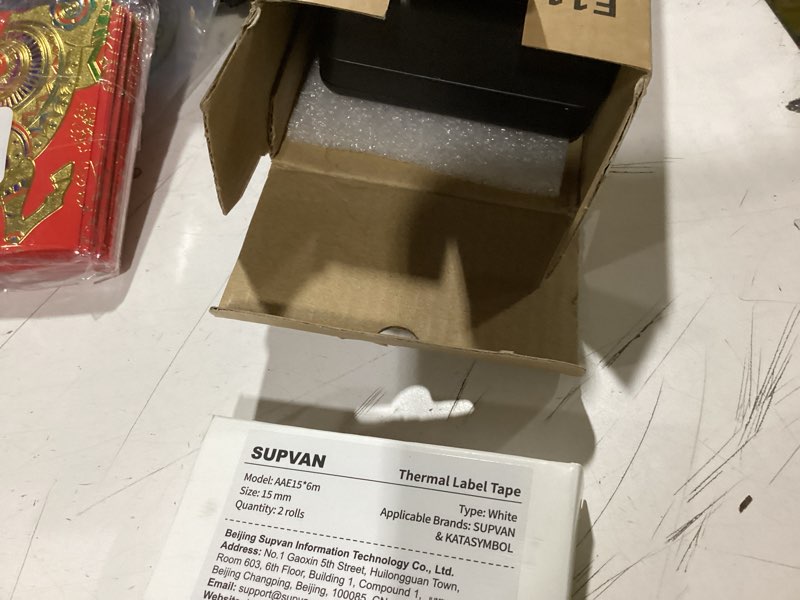 Condition photo showing Good Condition for supvan e11 bluetooth label maker machine with 4 tapes, support keyboard & app with 40 fonts and 650+ icons, rechargeable inkless labeler for home, kitchen, office, school, organization, black machine + 4 tapes