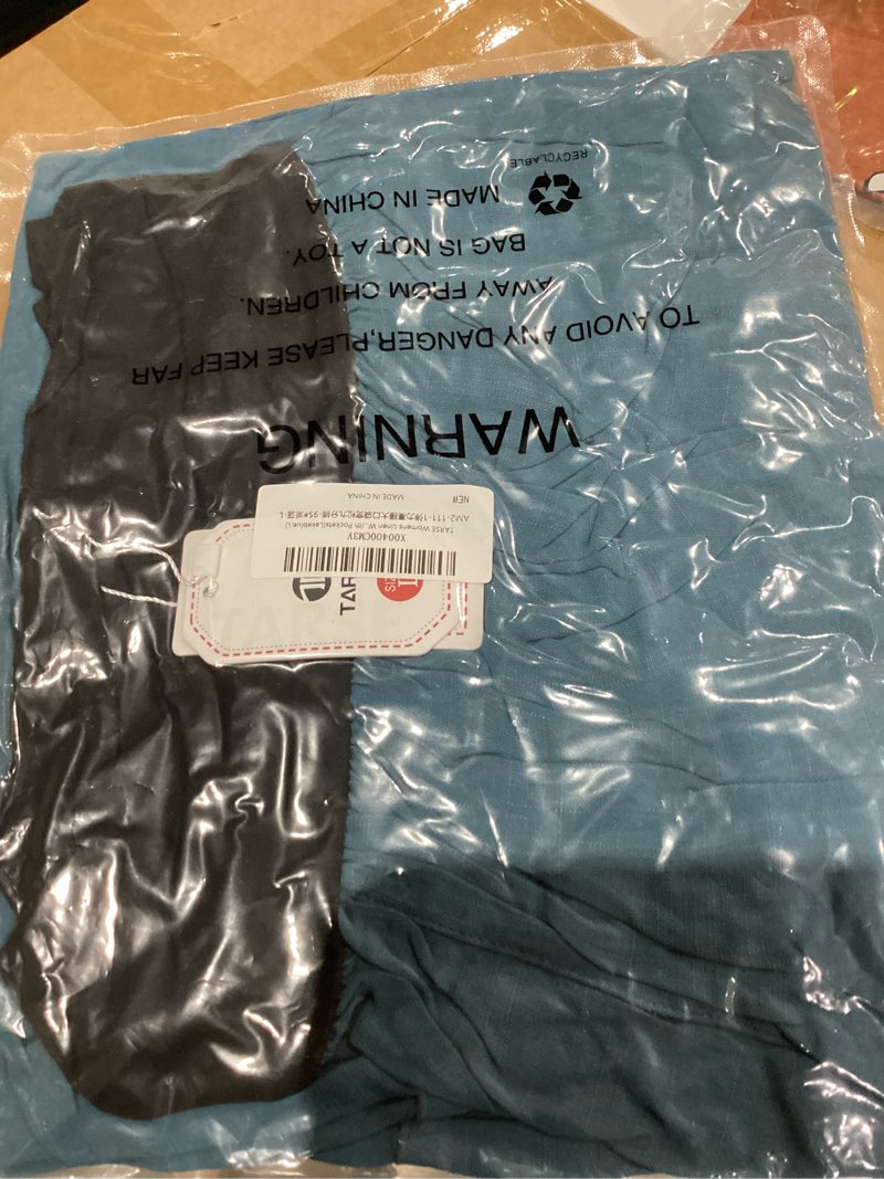 Condition photo showing New/Like New for TARSE Womens Linen Wide Leg Pants Casual Loose Elastic Waist Beach Travel Vacation Palazzo Harem Pants with Pockets Lakeblue Large