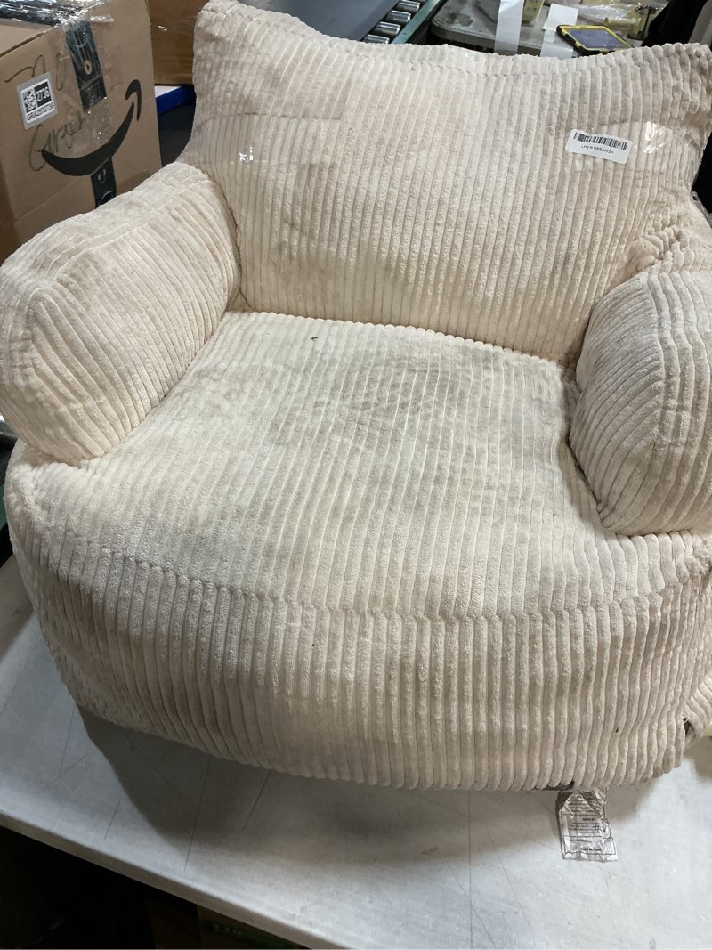 Condition photo showing As Is for MAXYOYO Kids Bean Bag Chair, Stuffed Toddler Bean Bag Sofa with Filler Bean Bag Chair for Boys and Girls, Lazy Sofa with Pocket Floor Chair for Gaming, Reading, Beige Standard Beige
