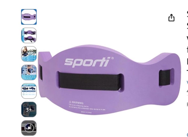 sporti swim belts, swim float jogbelt with adjustable belt for water fitness exercises, swimming trainer flotation belt fitness belt - black small-medium