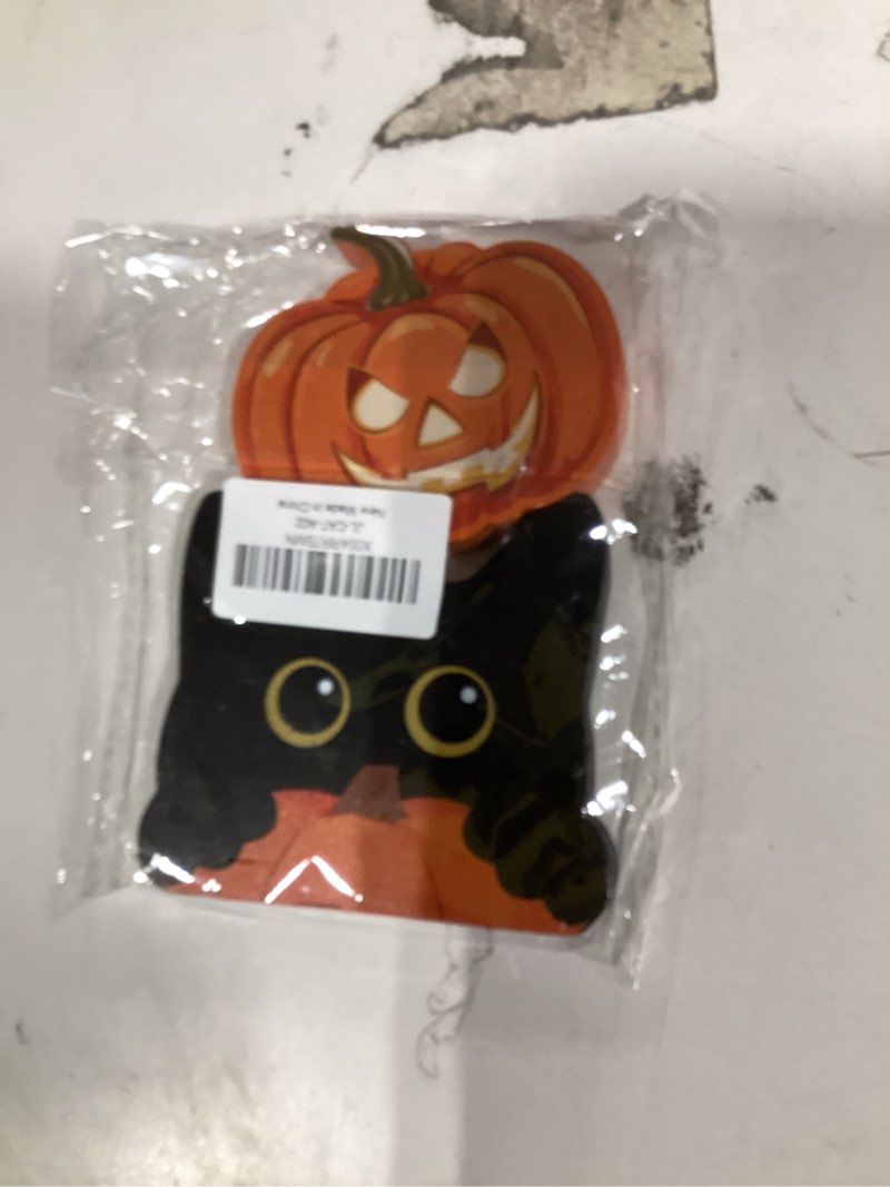 Condition photo showing New/Like New for Halloween Funny Cat & Pumpkin Wooden Block Sign Set - 2 Pcs Cute Pine Wood Tabletop Centerpiece Decoration For Home Bedroom Living Room - Halloween Gifts & Party Decor Supplies - A05