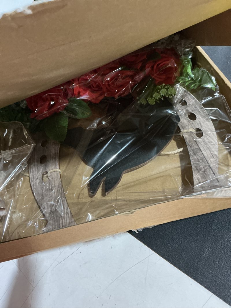 Condition photo showing Good Condition for rattanview derby horse racing theme door decorations front hanging door wreath for celebrations farmhouse home living room horse racing party decorations and supplies for home party