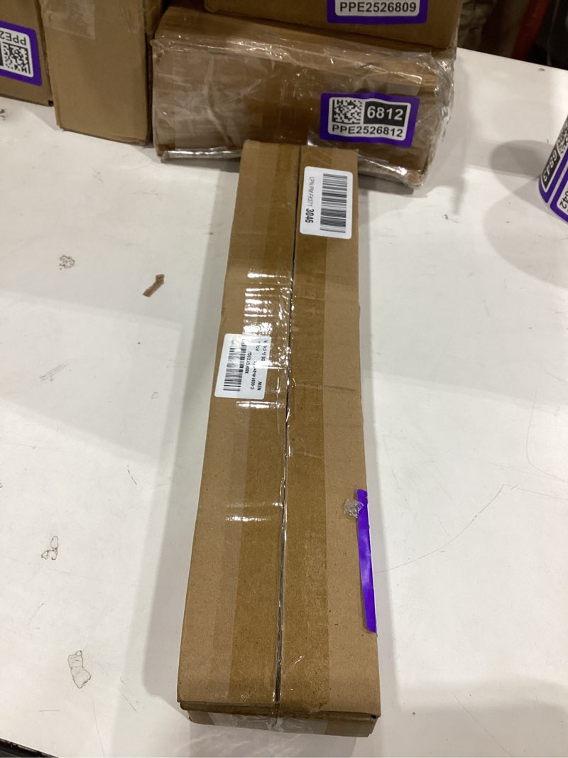 Condition photo showing As Is for Curtain Rods for Windows 48 to 84-92 inch, 5/8" Matte Black Curtain Rod, Stainless Steel Small Curtain Rods for Bedroom, Living Room,Kitchen,Farmhouse, Outdoor Curtain rod Black Black 30"-92"