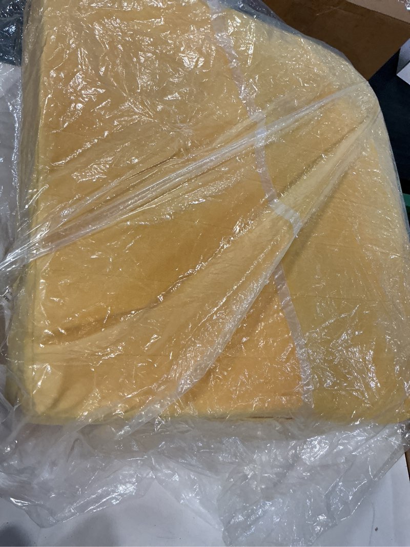 Condition photo showing As Is for MeMoreCool Square Floor Pillow Seating for Adults Kids, Large Meditation Cushion Floor Pillow with Thick Foam & Soft Tufted Cover, Washable Big Pillow Seat Floor Cushion for Sitting Yoga 24" Yellow Square 24 Inches Yellow