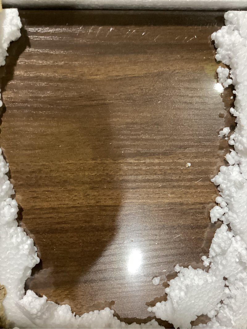 Condition photo showing Good Condition for floating shelves 48inch long, 12 inch deep floating shelves for wall, 48 x 12 large floating shelf for fireplace mantel, 2" thicked wall shelf for living room, bedroom storage, rustic brown, 2 packs rustic brown 48"w x 12"d, 2packs