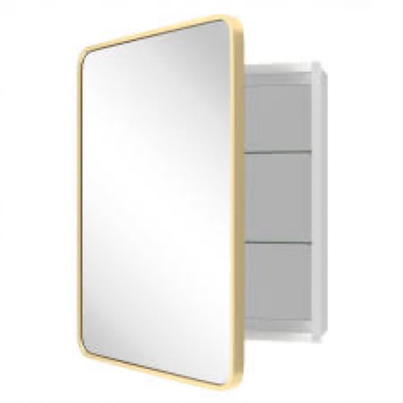 Rectangle Corner-Rounded Aluminum Medicine Cabinet