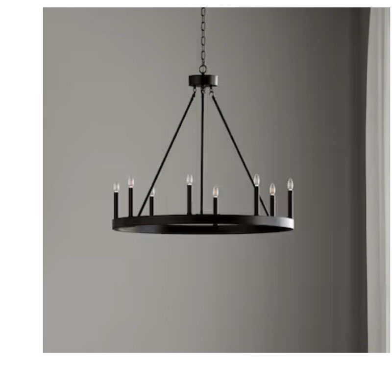 allen + roth dalton 8 -light matte black transitional bare bulb for use in bathrooms, bedrooms, dining rooms, foyers, kitchens, living rooms chandelier