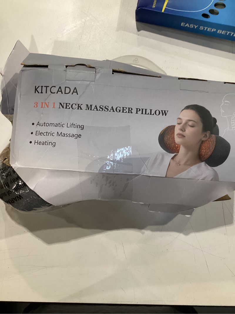Condition photo showing Good Condition for cordless electric neck massager pillow for pain relief deep tissue, 3-in-1 rechargeable neck cervical traction device with heat, massage, electric stretch, ergonomic neck shoulder relaxer