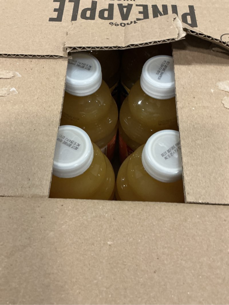 Condition photo showing New/Like New for best by 04/09/26 ocean spray barpac mixer bottle 100% pineapple 32 ounce (pack of 12) 100% pineapple juice 1 count (pack of 12)