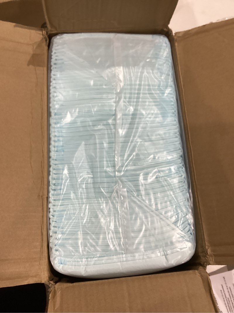Condition photo showing Good Condition for amazon basics leak-proof dog and puppy potty training pee pads with quick-dry 5-layer super absorbent design, regular size 22 x 22 inch, blue & white, 100 count regular 100 count