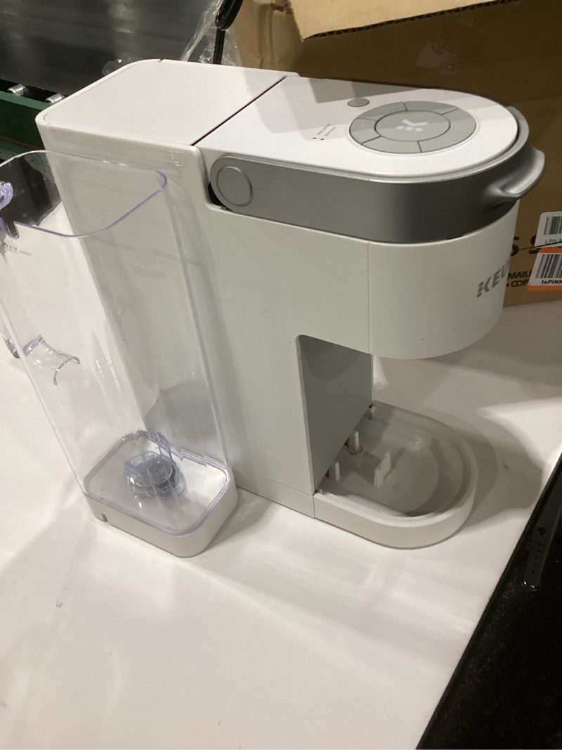 Condition photo showing As Is for keurig k-supreme single serve k-cup pod coffee maker, multistream technology, 4 brew sizes, 66oz dual-position removable reservoir, white white coffee maker, not tested, used