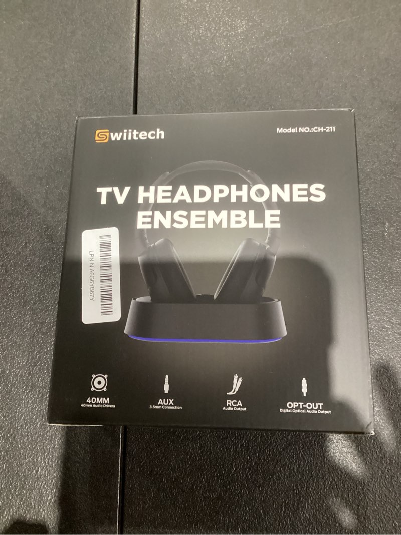 Condition photo showing New/Like New for Wireless Headphones for TV Watching, TV Headphones with Transmitter Charging Base, Bluetooth V5.3, No Lip-Sync Delay, Clear Voice, Plug & Play, Comfortable, Gifts for Elderly/Seniors