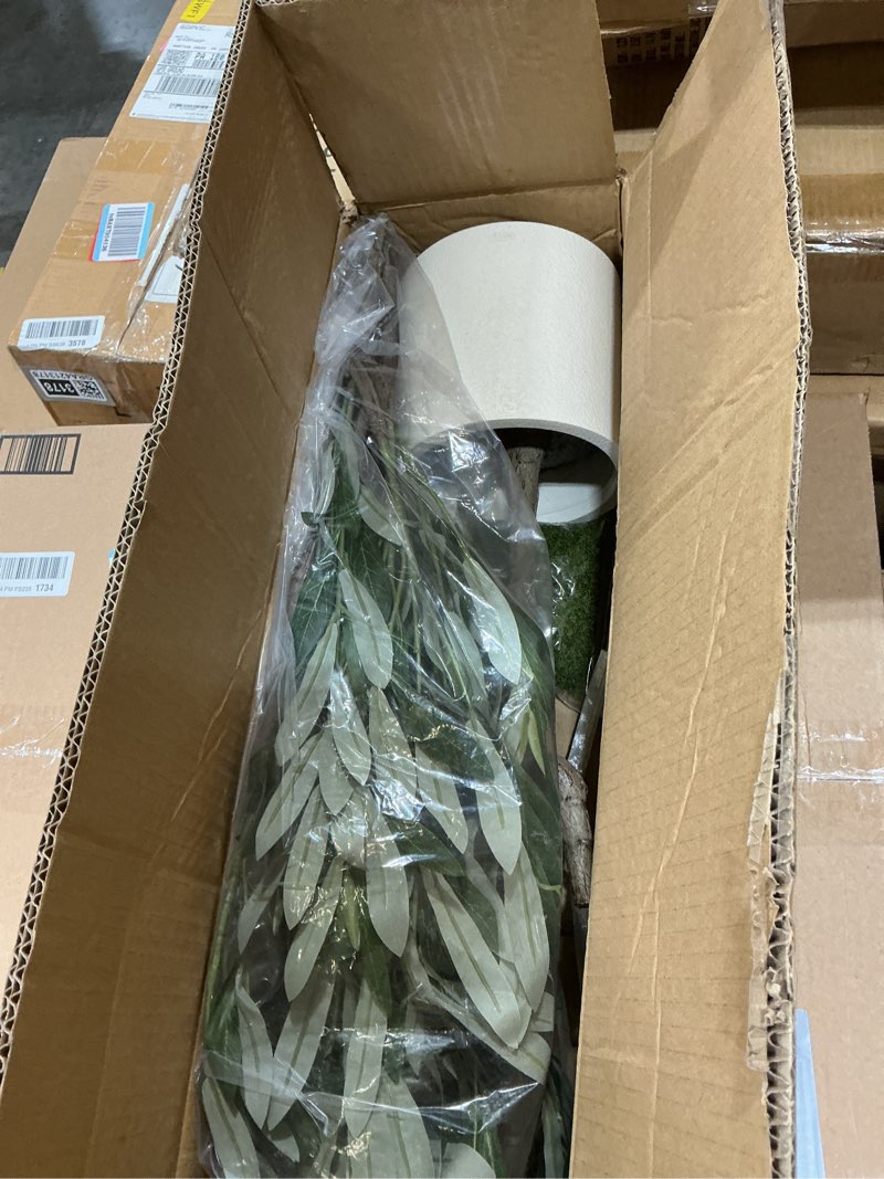Condition photo showing Good Condition for alupssuc 4ft olive trees artificial indoor & outdoor, faux olive tree with lively artificial trunk and lifelike fruits, fake potted tree for modern home office living room decor