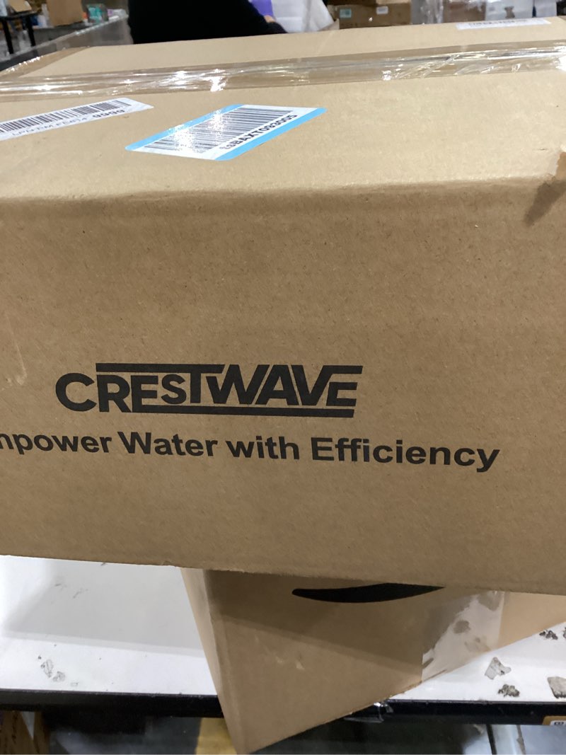Condition photo showing New/Like New for CrestWave RV Water Pump 110V AC 7GPM 70PSI and 1L 125PSI Pre-Pressurized Accumulator Tank, Quiet Water Transfer Pump and Accumulator Tank System for Home Water System, Irrigating & Industrial Settings 115V AC