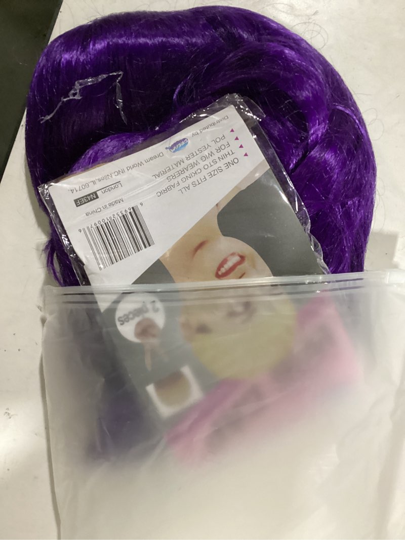 Condition photo showing Good Condition for Dark Purple Wigs with Bangs for Women 14 Inch Short Wavy Bob Wigs Synthetic Bob Wig Curly Wig Heat Resistant Colorful Wavy Wig Cosplay Wigs For Daily Party Halloween