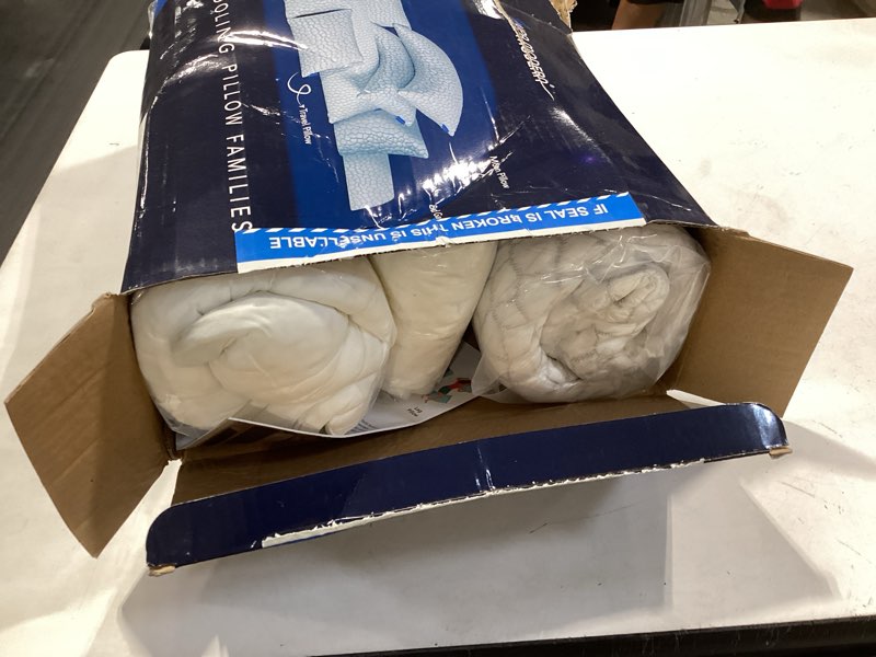Condition photo showing Good Condition for cooling pillow queen size set of 2, adjustable bed pillows for sleeping, luxury shredded memory foam side sleeper pillows 2 pack, cool no flat firm cervical neck pillow for side sleepers neck pain queen (2 count) crescent white(cooling)