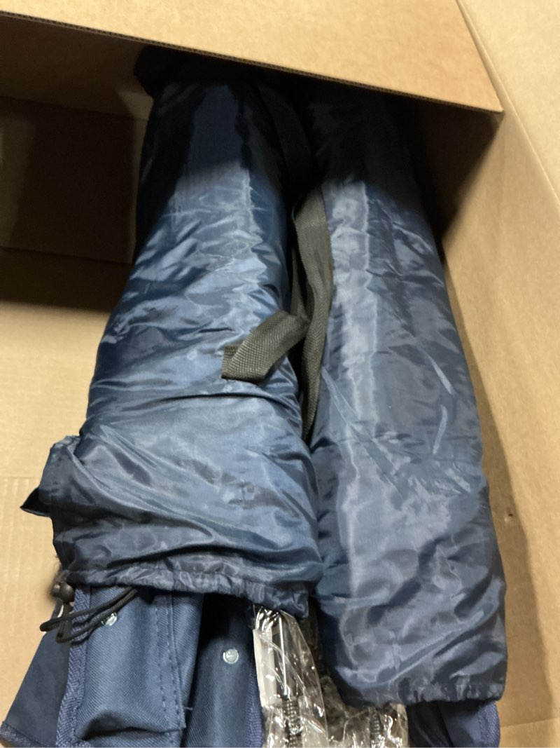 Condition photo showing Good Condition for homcosan portable low folding beach chairs set of 2 with detachable umbrellas - lightweight camping chairs for adults with cup holder & storage pockets, carry bag included (navy & blue) chair with umbrella navy & blue 2 packs