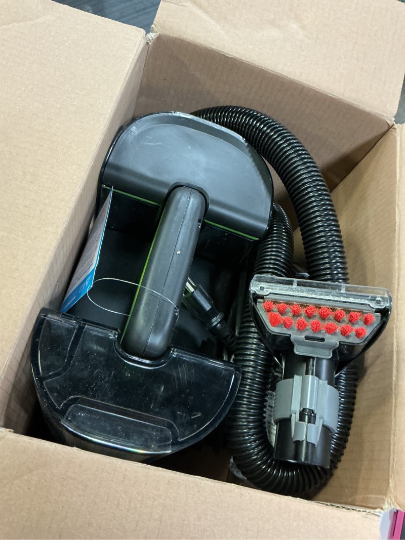 Condition photo showing As Is for BISSELL® Little Green® Max Pet SmartMix Portable Carpet and Upholstery Deep Cleaner, Car/Auto Detailer, with SmartMix Technology, Self-Cleaning Tough Stain Tool and Pet Hair Removal Tool, 38572 Little Green Max Pet SmartMix