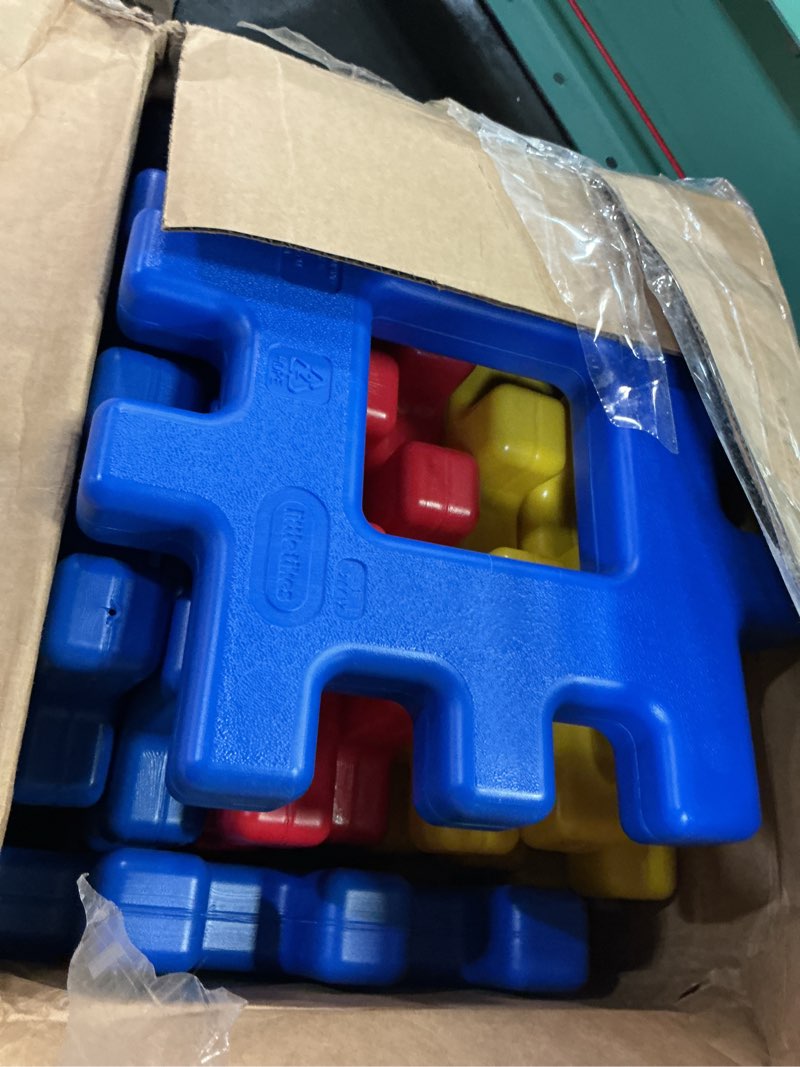 Condition photo showing As Is for little tikes big waffle block set - 18 pieces, blue/red/yellow