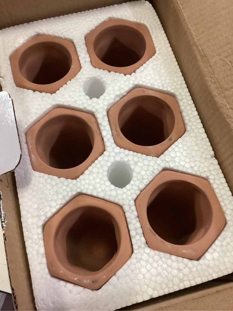 Condition photo showing As Is for soilagua large terracotta plant watering spikes, automatic plant waterer outdoor | indoor use, vacation clay watering devices system, slow release self watering planter insert, 6 pack classic set (pack of 6)