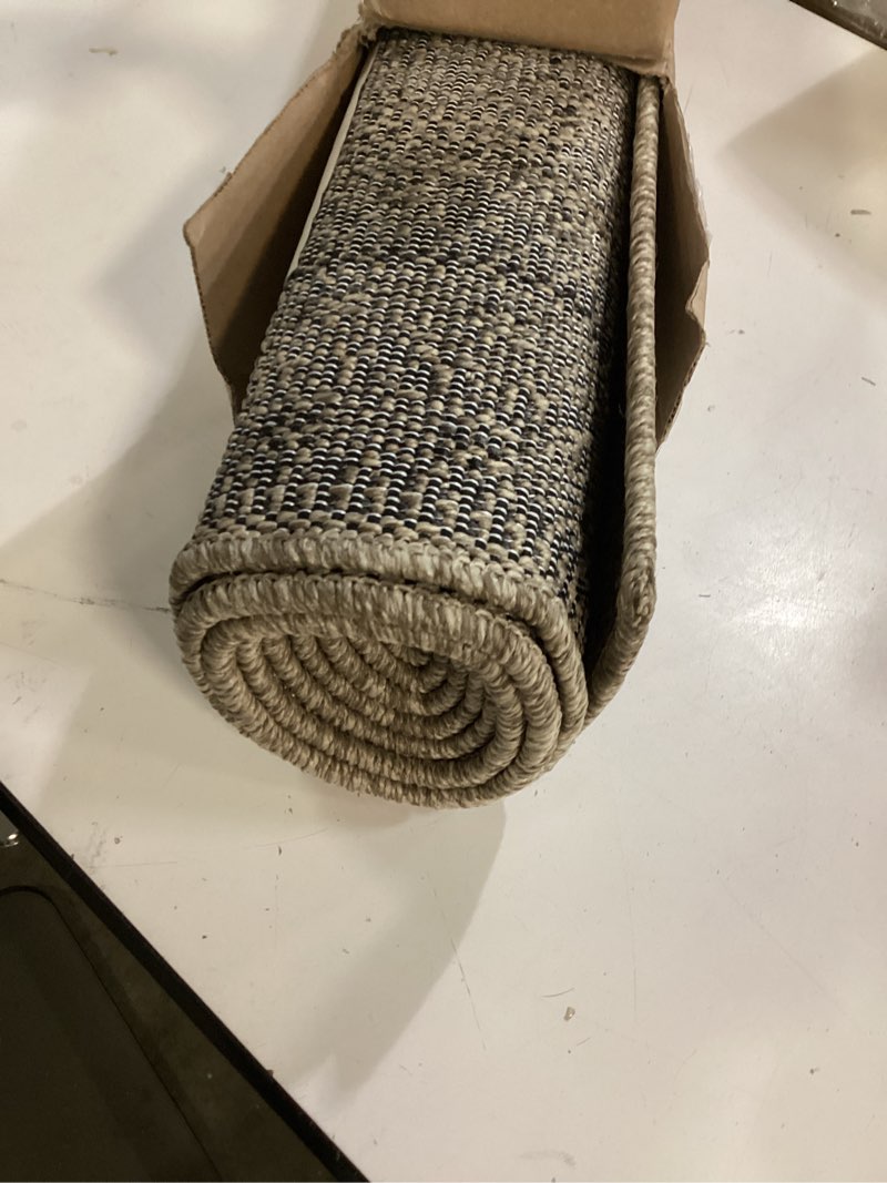 Condition photo showing Good Condition for loloi chris loves julia providence collection prc-06 charcoal/dove 2'-3" x 7'-7", .12" pile height, indoor/outdoor runner rug charcoal / dove 2'3" x 7'7" (rectangular)