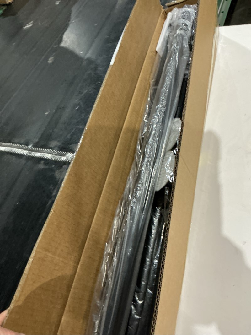 Condition photo showing Good Condition for extra long tension curtain rod 39-173 in (3.3-14ft), outdoor curtain rods no drilling for patio windows, one-click telescopic rod, heavy duty tension rod shower curtain rod room divider, black 39-173 " black
