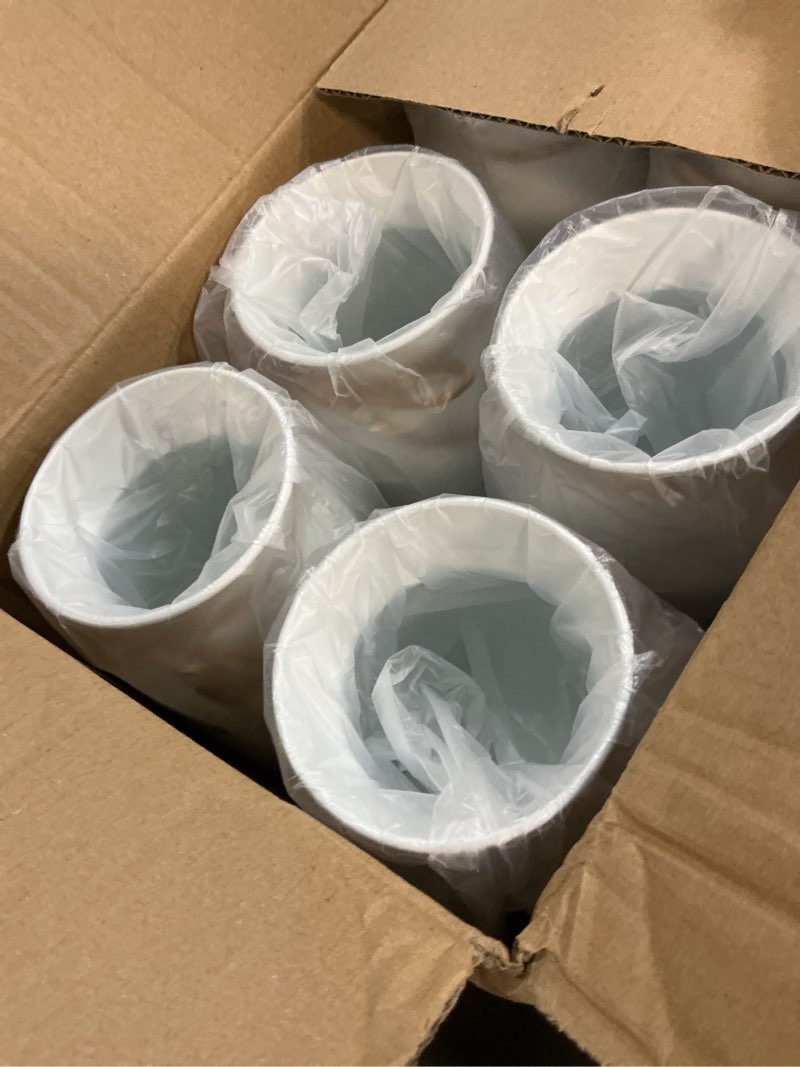 Condition photo showing New/Like New for 12 pcs 5.12in rustic vases metal galvanized milk can with bow vintage flower bucket suitable for centerpiece anniversary wedding birthday party floral arrangement?white?